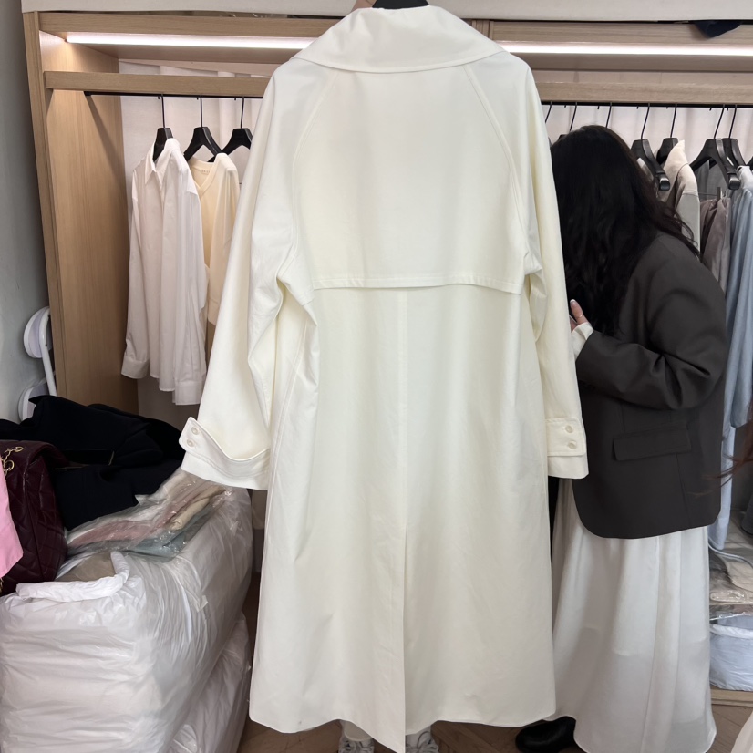 OBJET直郵韓國代購女裝新款職業人氣熱賣真品時尚長款風衣雙層love us u/OBJET長款風衣