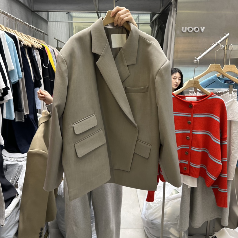 TOPQUEEN韓國代購女裝新款25春夏職業真品休閑熱賣時尚夾克UOOV夾克圖色1