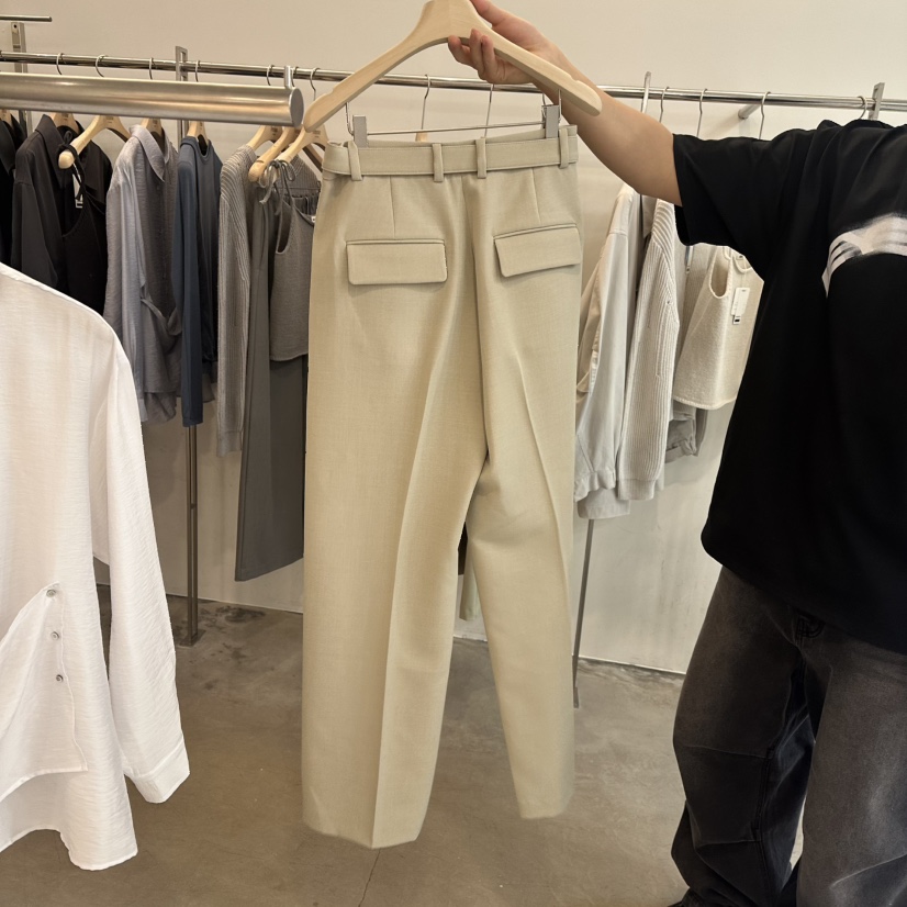 LAMAGIEPIE韓國代購女裝新品真品人氣休閑職業休閑褲含腰帶LAMAGIE GREY休閑褲