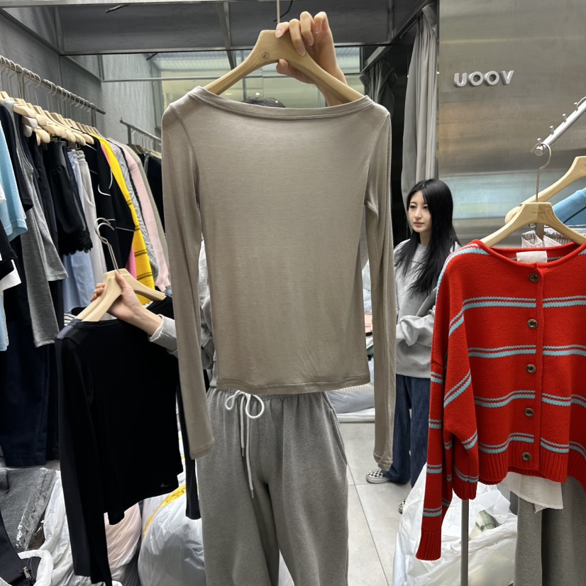 TOPQUEEN東大門代購女士新品推薦真品休閑熱賣時尚長袖T恤天絲UOOV長袖T恤