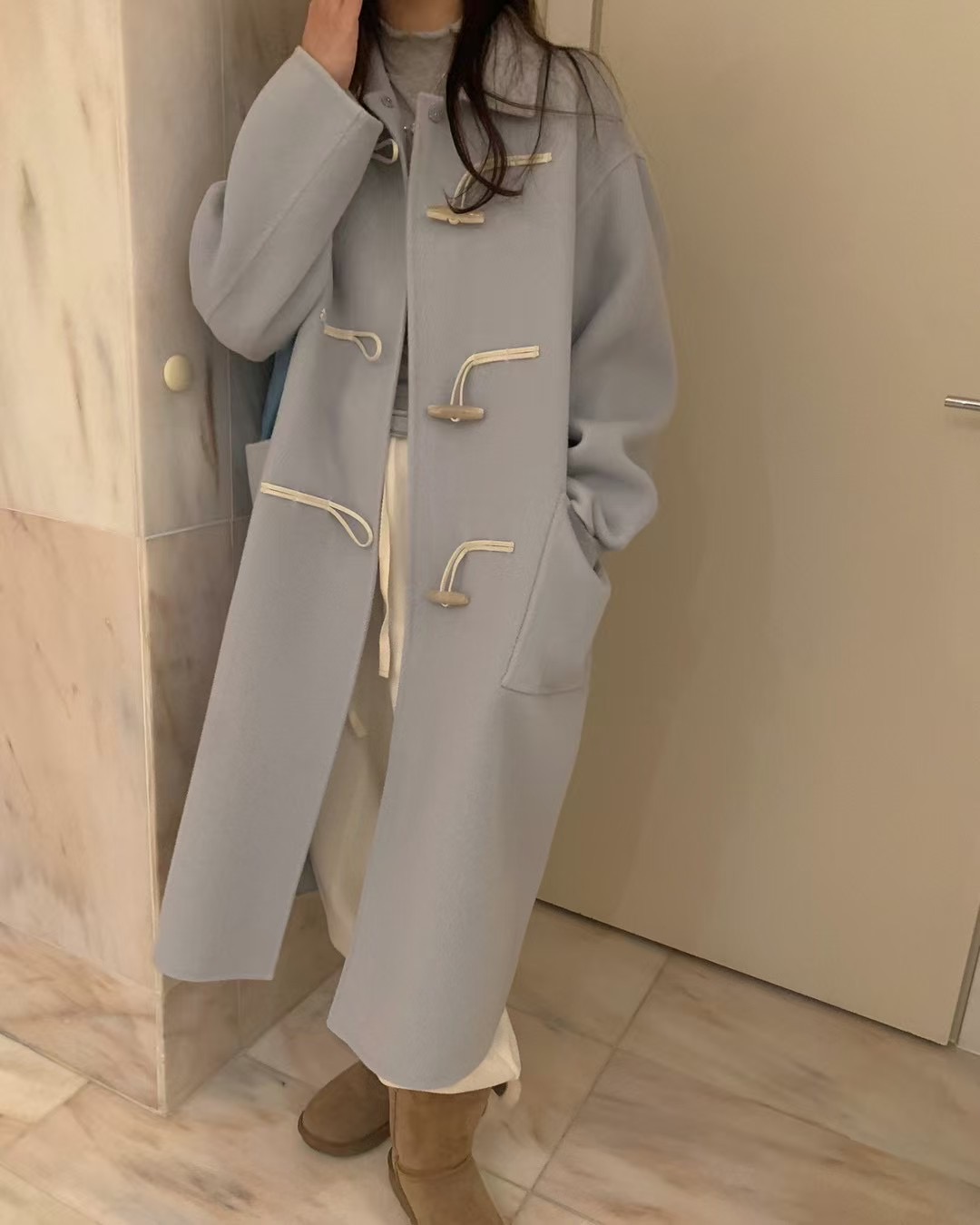 PYT-ot韓國直郵女裝新品職業25春夏真品人氣休閑中長款大衣pretty young thing中長款大衣圖色2