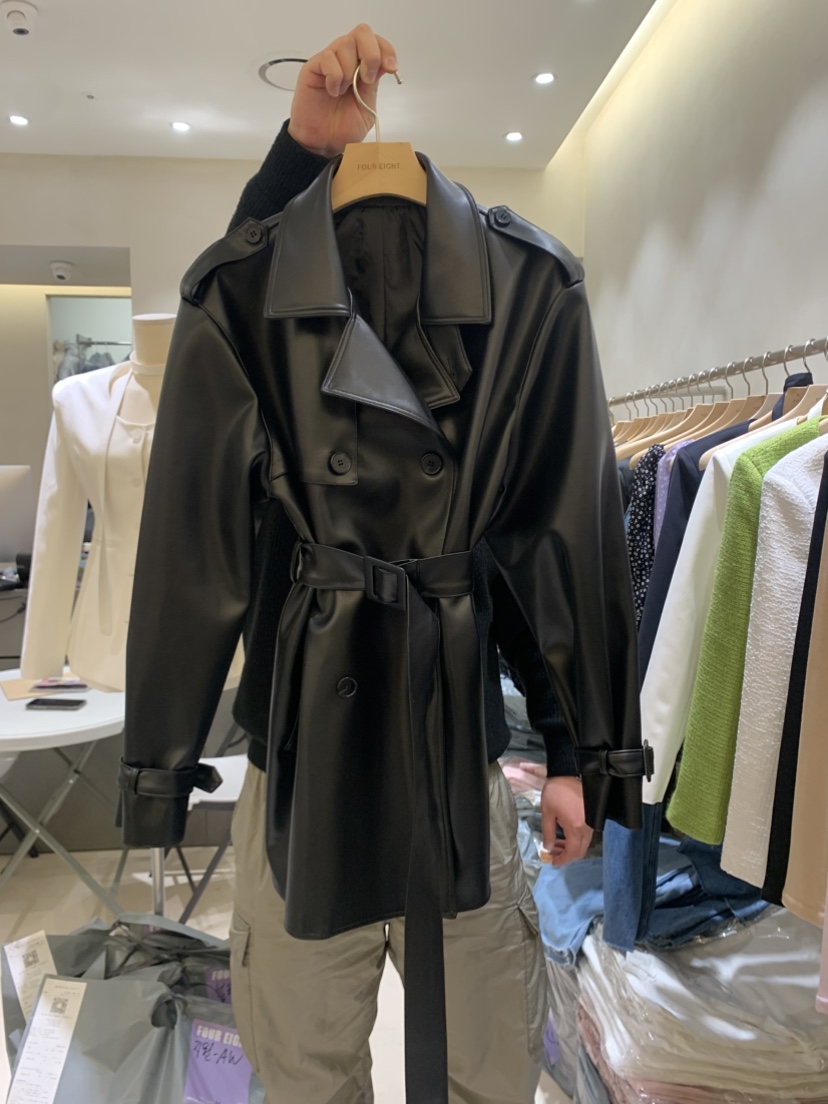 FOUREIGHT韓國直郵女裝新品時尚熱賣25春夏休閑人氣皮衣皮革FOUR EIGHT皮衣