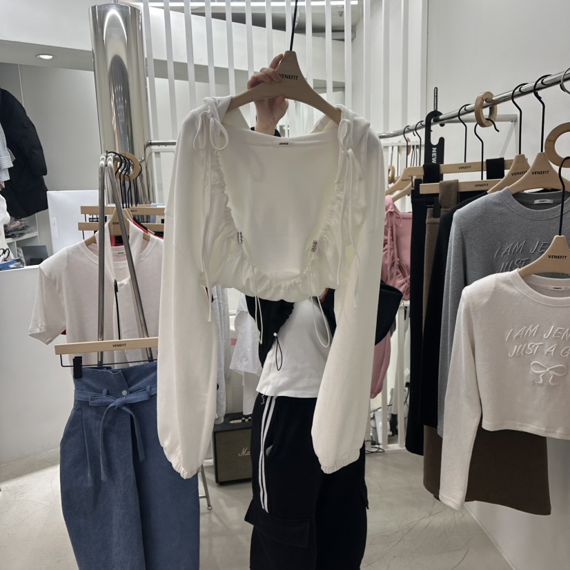 VENEFIT韓國直郵東大門實拍女裝新品職業時尚人氣25春夏衛衣兜帽VENEFIT/JENNIE衛衣圖色2