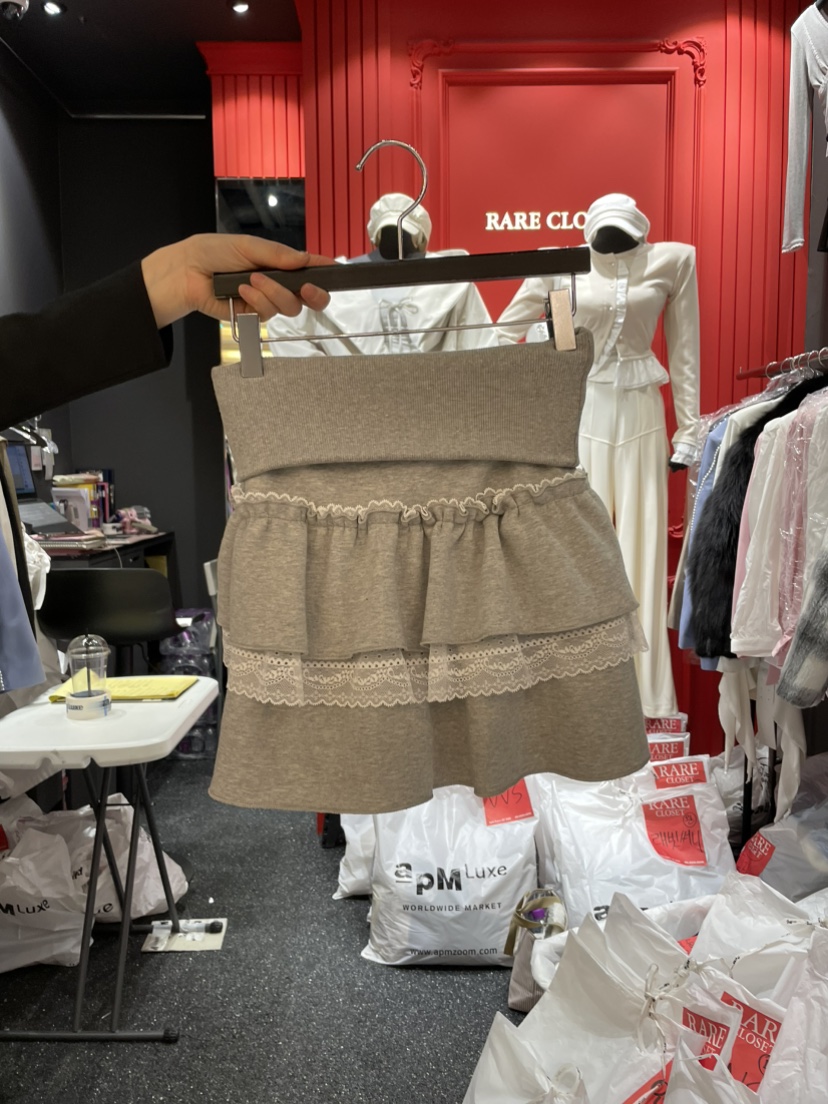 RARE CLOSET韓國直郵東大門實拍女裝新款時尚25春夏短裙荷葉邊RARE CLOSET短裙