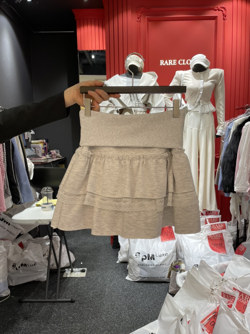 RARE CLOSET韓國直郵東大門實拍女裝新款時尚25春夏短裙荷葉邊RARE CLOSET短裙圖色1