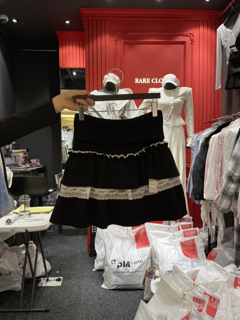 RARE CLOSET韓國直郵東大門實拍女裝新款時尚25春夏短裙荷葉邊RARE CLOSET短裙圖色2