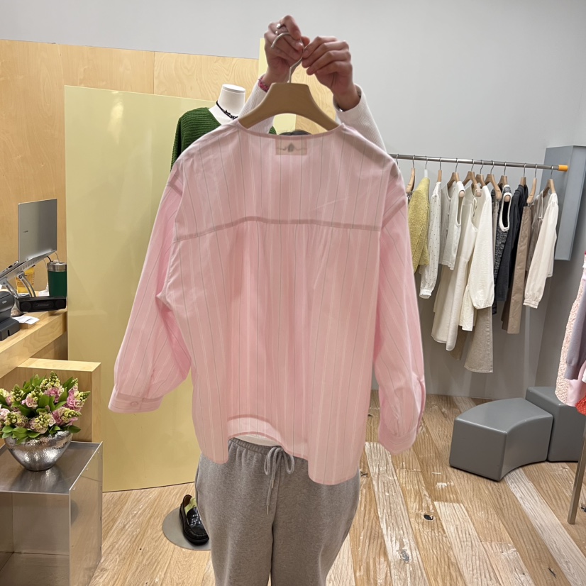 THEPLAN韓國直郵東大門代購女裝新品25春夏真品襯衫蕾絲衫口袋THE PLAN襯衫/蕾絲衫