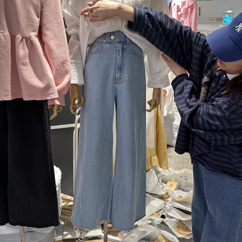 DELLING韓國直郵東大門實拍女裝新品休閑時尚牛仔褲喇叭鏤空DELLING牛仔褲圖色1