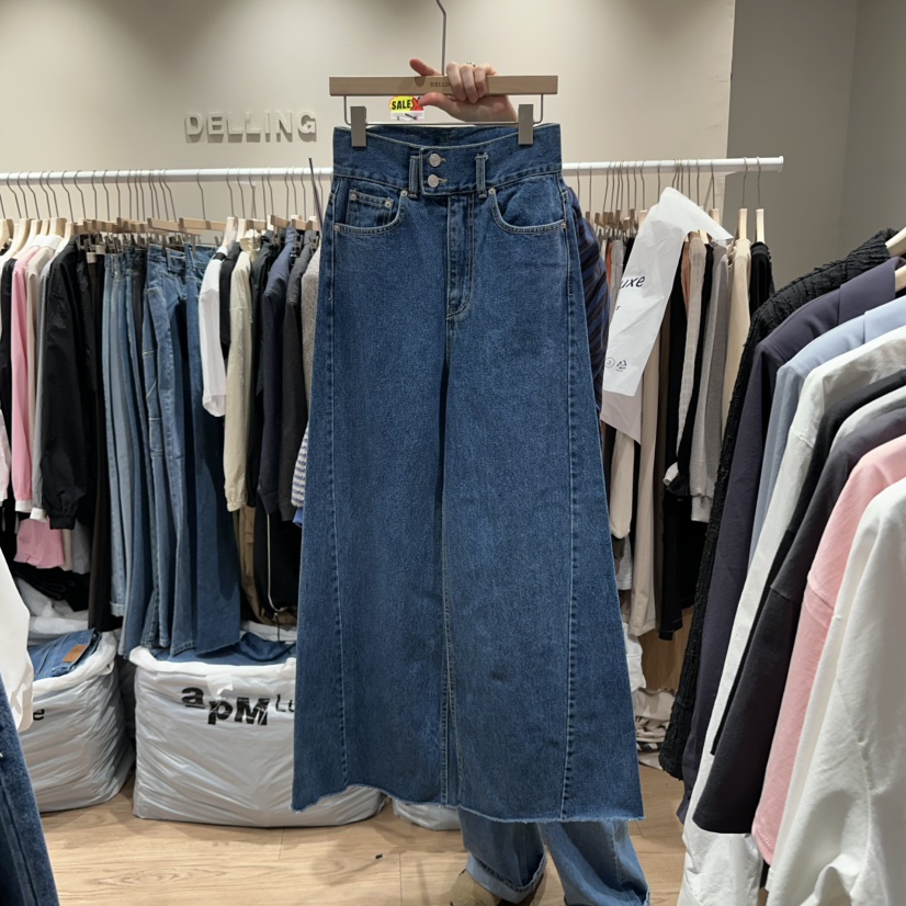 DELLING韓國直郵東大門實拍女裝新品休閑時尚牛仔褲喇叭鏤空DELLING牛仔褲圖色2