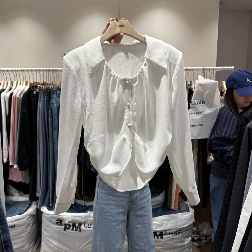 DELLING直郵韓國代購女裝新款25春夏時尚熱賣職業襯衫蕾絲衫DELLING襯衫/蕾絲衫圖色1