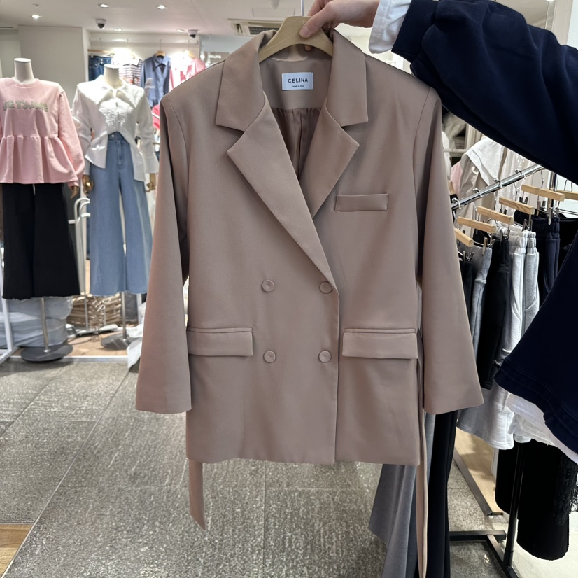 CELINA韓國直郵東大門實拍女裝新品熱賣真品人氣夾克含腰帶CELI_NA夾克