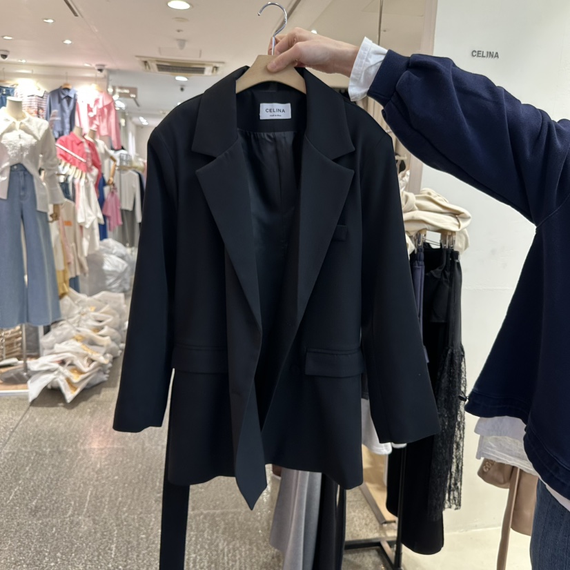 CELINA韓國直郵東大門實拍女裝新品熱賣真品人氣夾克含腰帶CELI_NA夾克圖色2
