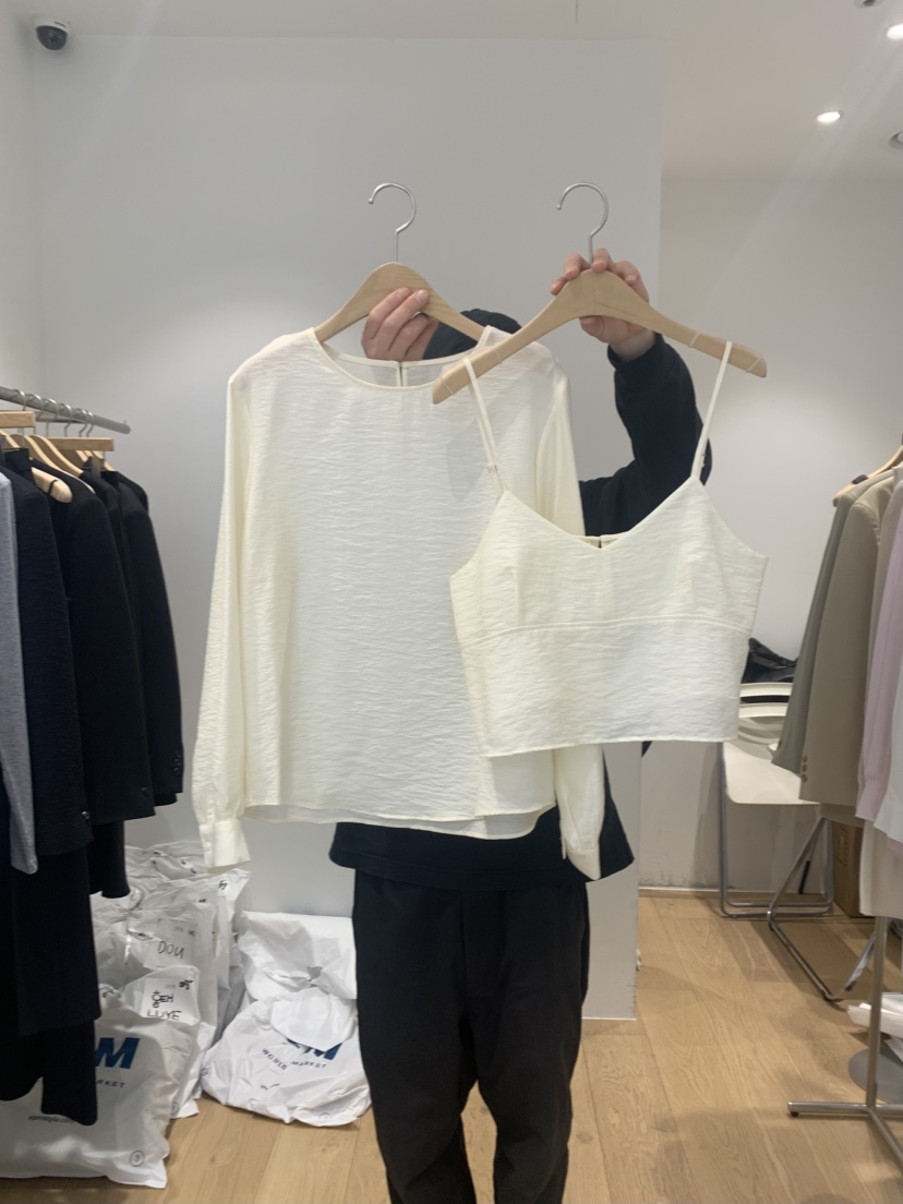 OUR-A直郵韓國代購女裝新品熱賣時尚休閑推薦25春夏襯衫蕾絲衫OUR/NOVAE襯衫/蕾絲衫