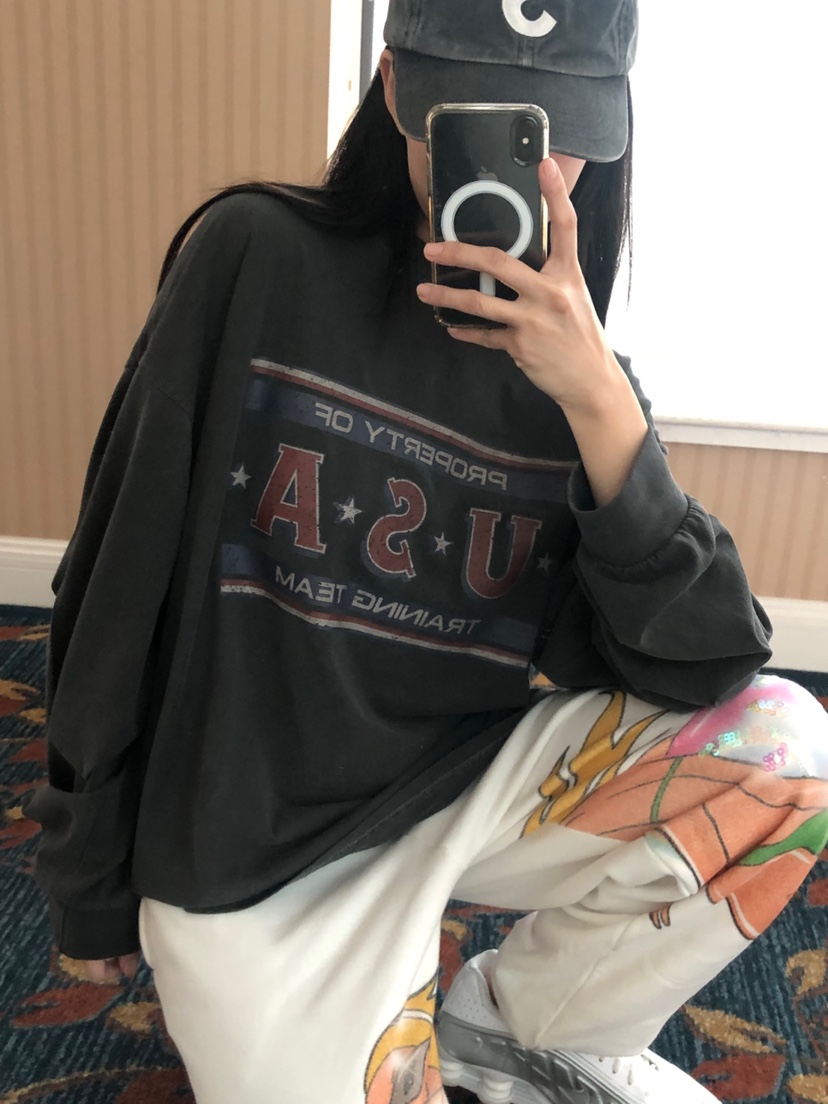 KSUBI韓國直郵東大門代購女裝新款真品職業推薦人氣長袖T恤KSUBI長袖T恤