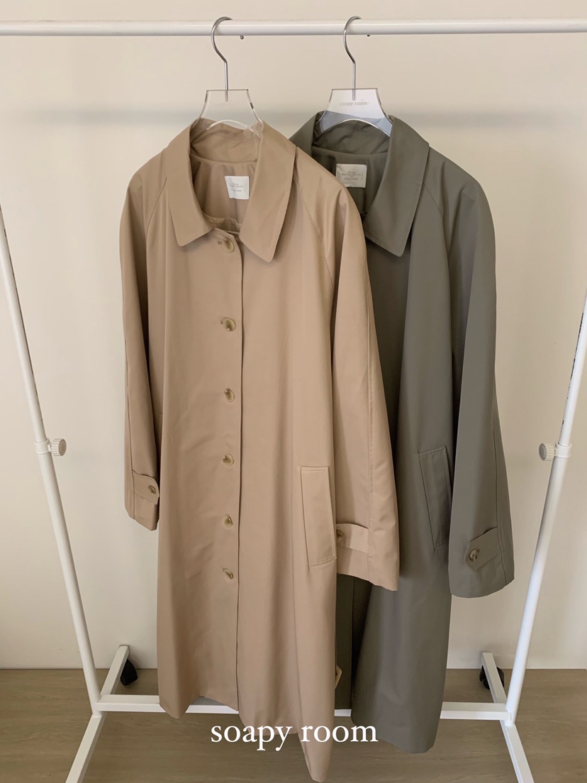 SOAPYROOM直郵韓國代購女裝新品25春夏時尚真品長款風衣含腰帶SOAPYROOM長款風衣