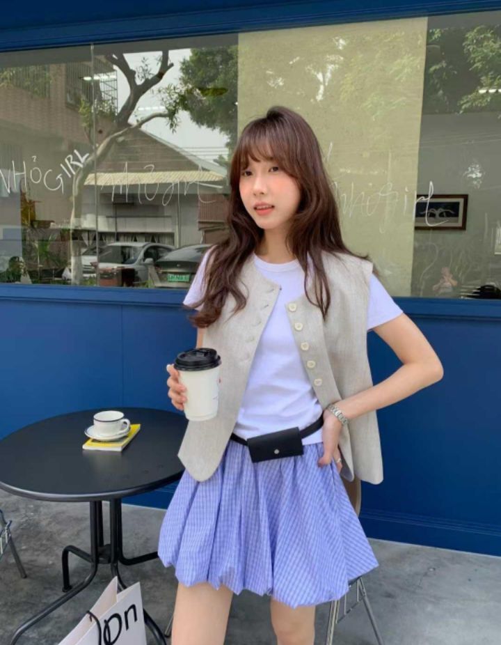 BELLINO293韓國直郵東大門實拍女裝新款時尚25春夏休閑短裙BOBBIE DOLL短裙