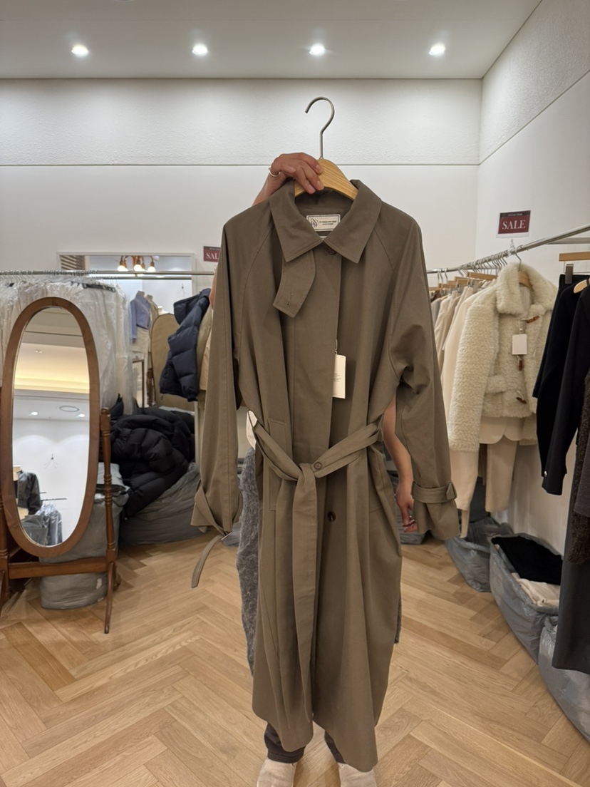 NOWHERE韓國直郵東大門代購女裝新品時尚25春夏人氣長款風衣NOWHERE長款風衣圖色2