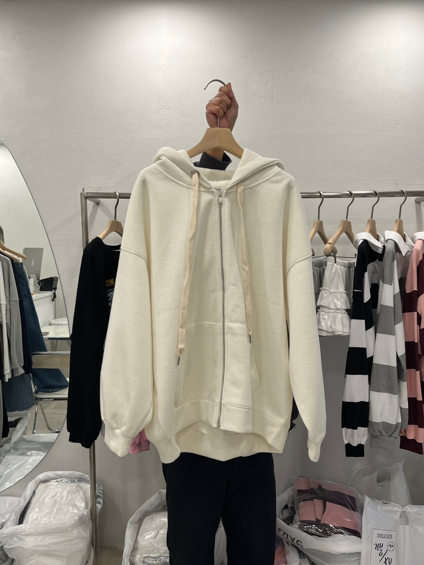 DELICATE韓國直郵東大門代購女裝新款真品時尚衛衣拉鏈連帽DELICATE衛衣