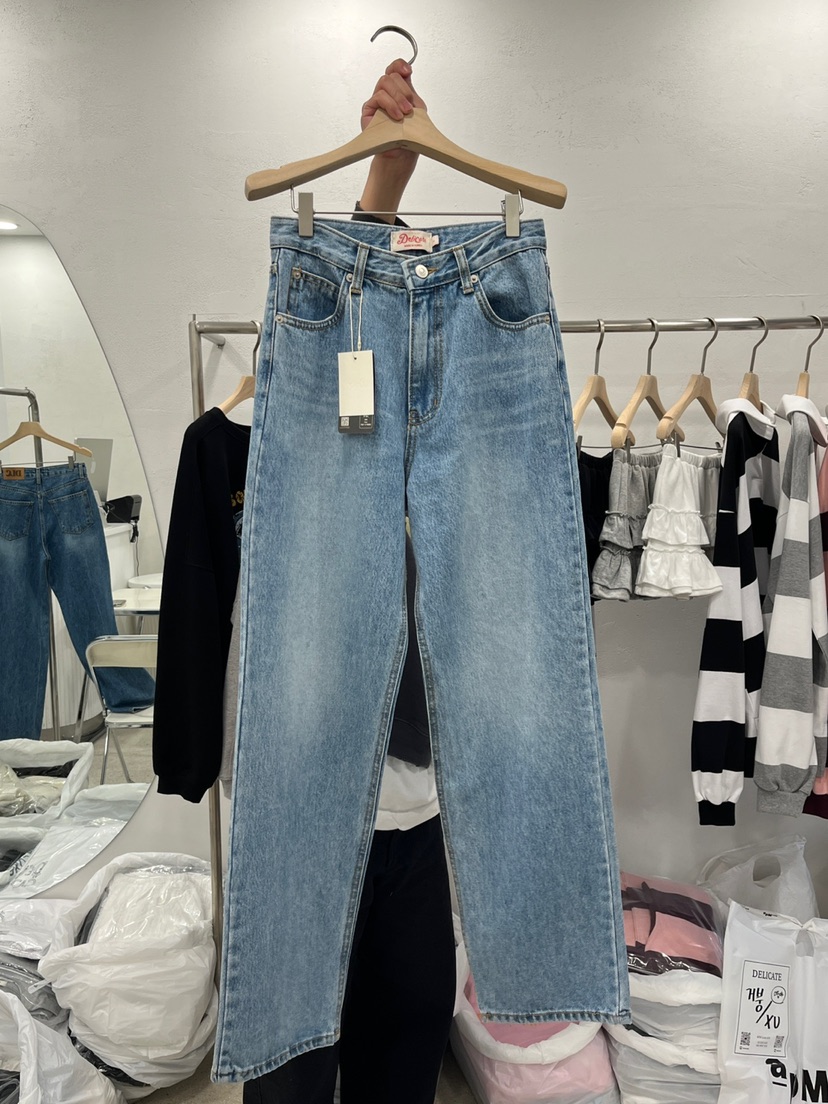 DELICATE韓國直郵東大門代購女裝新款休閑職業推薦時尚牛仔褲DELICATE牛仔褲