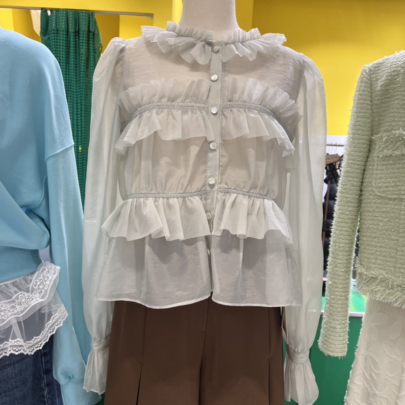 LE MASTERPLACE韓國直郵東大門實拍女裝新品職業襯衫蕾絲衫Le masterpiece襯衫/蕾絲衫圖色1