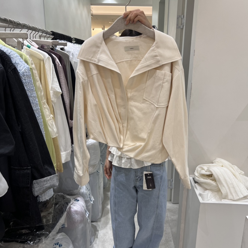 ASOME韓國直郵女裝新品職業休閑真品熱賣推薦時尚襯衫蕾絲衫A.SOME襯衫/蕾絲衫