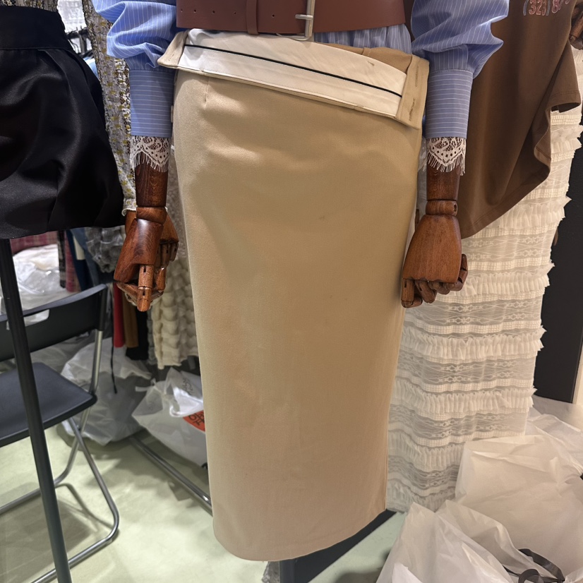CHAVI韓國直郵女裝新品職業人氣推薦真品25春夏熱賣長裙含腰帶CHAVI長裙圖色2