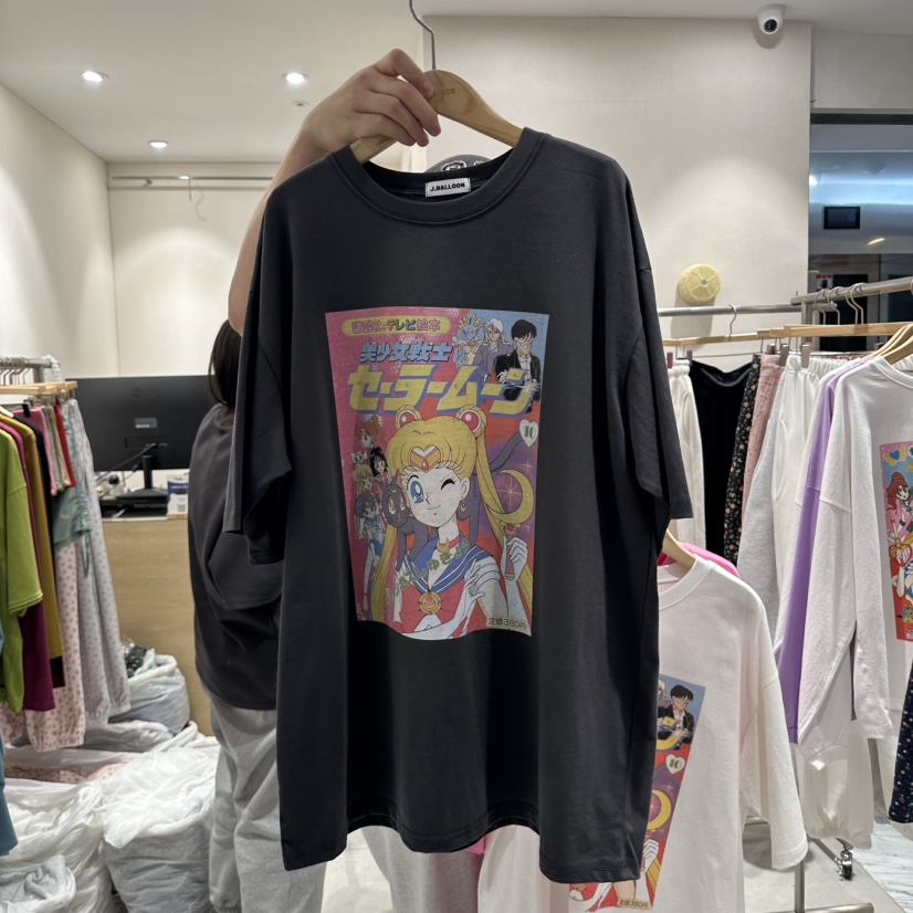 J.BALLOON東大門代購女士新品時尚25春夏熱賣職業休閑T恤復古J.BALLOONT恤圖色3