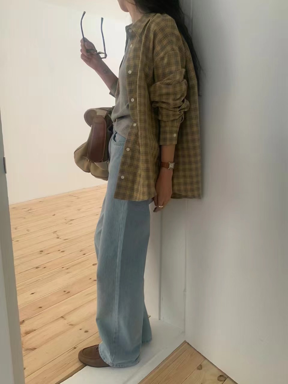 FEVER韓國直郵女裝新款真品熱賣25春夏職業時尚襯衫蕾絲衫格紋FEVER襯衫/蕾絲衫
