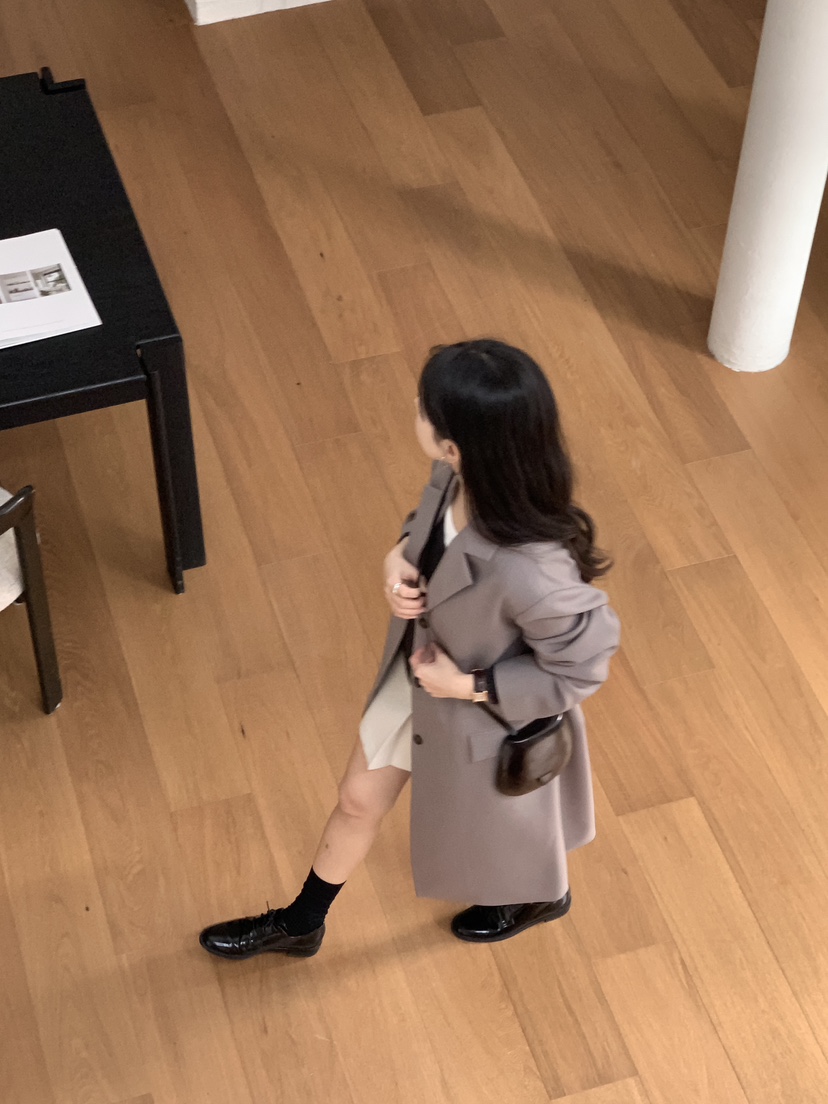 BAKING POWDER直郵韓國代購女裝新品25春夏中長款大衣長款BAKING POWDER中長款大衣