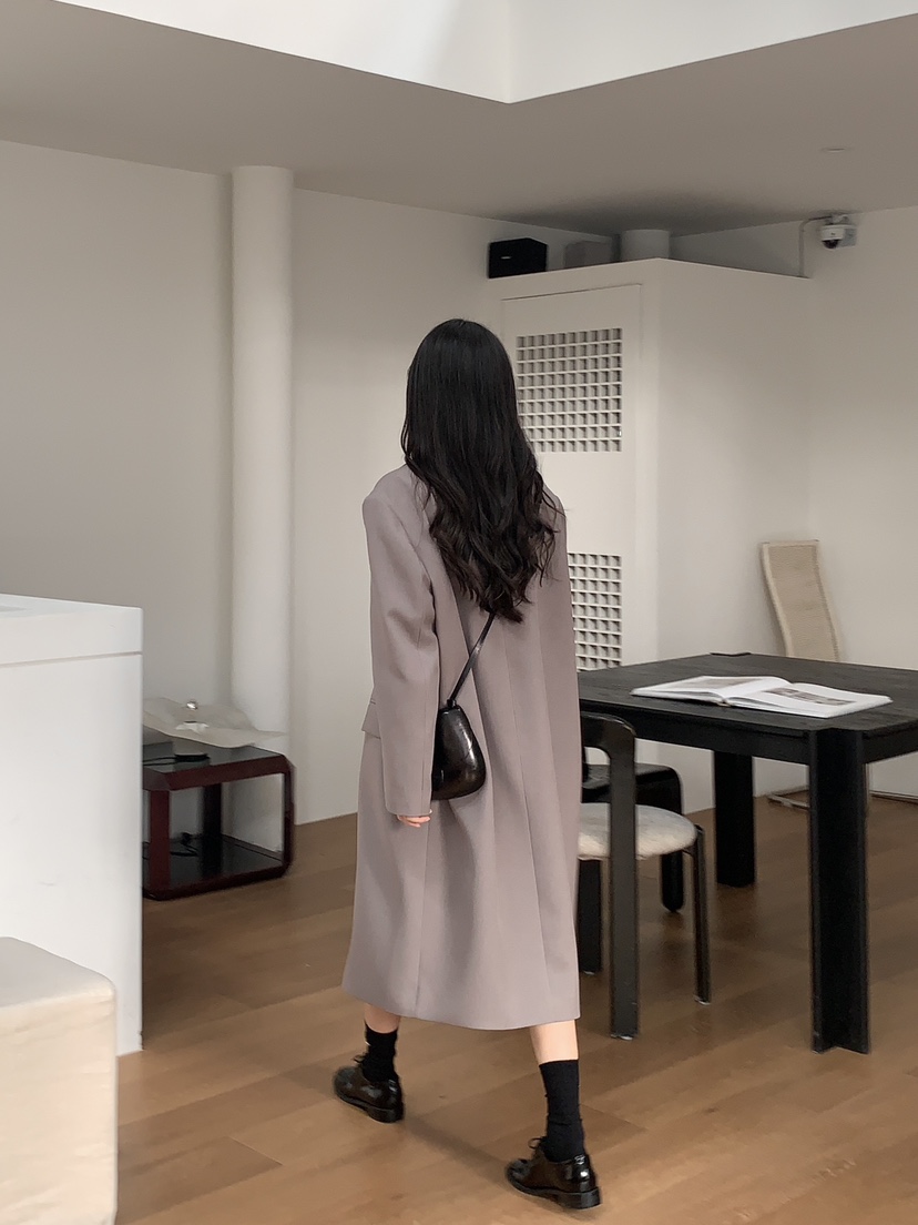 BAKING POWDER直郵韓國代購女裝新品25春夏中長款大衣長款BAKING POWDER中長款大衣