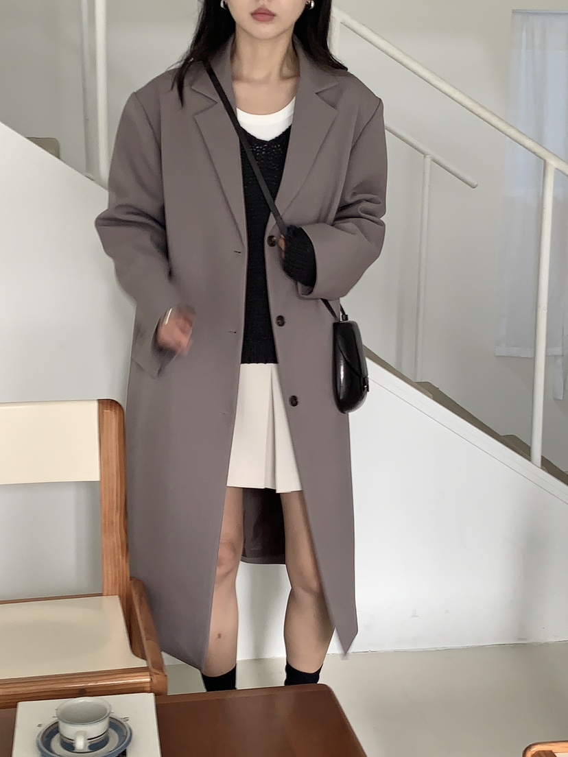 BAKING POWDER直郵韓國代購女裝新品25春夏中長款大衣長款BAKING POWDER中長款大衣