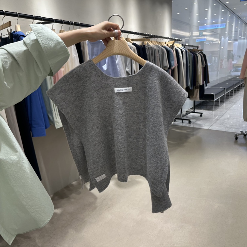 BOUTIQUE SEOUL-P韓國直郵女裝新款推薦圍巾披肩羊毛披肩But ton/BOUTIQUE SEOUL圍巾/披肩