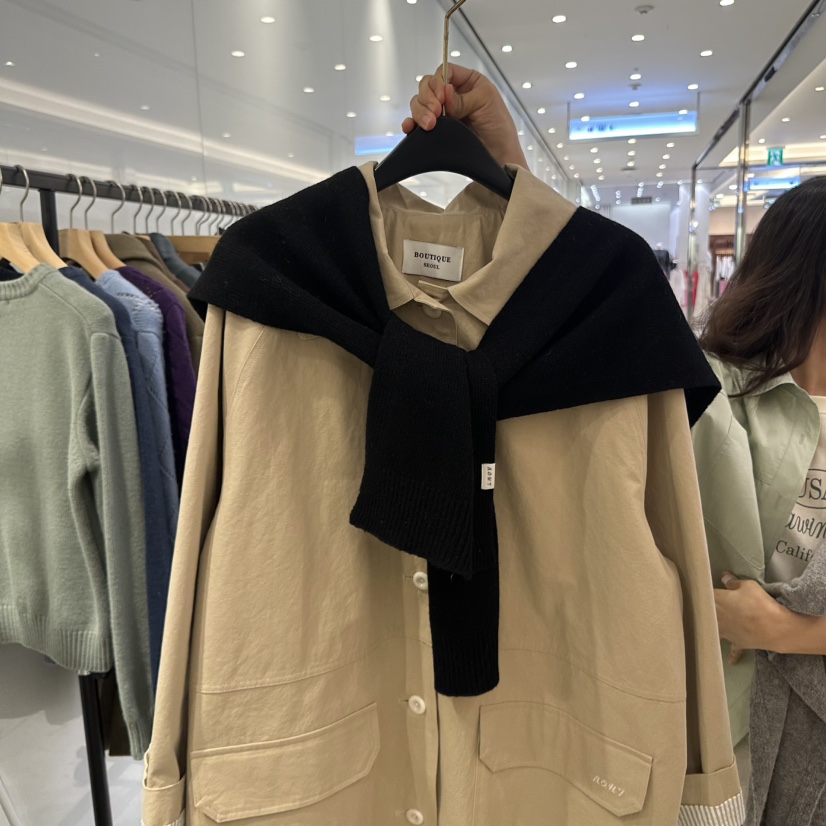 BOUTIQUE SEOUL-P韓國直郵女裝新款推薦圍巾披肩羊毛披肩But ton/BOUTIQUE SEOUL圍巾/披肩圖色5