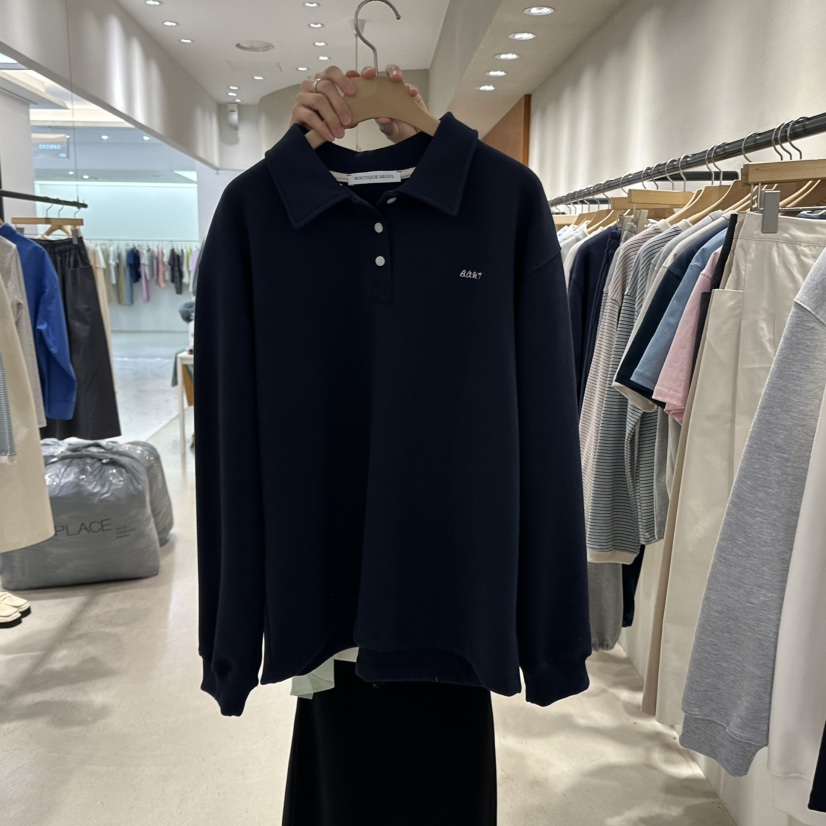 BOUTIQUE SEOUL-P直郵韓國代購女裝新品人氣時尚熱賣長袖T恤But ton/BOUTIQUE SEOUL長袖T恤圖色3