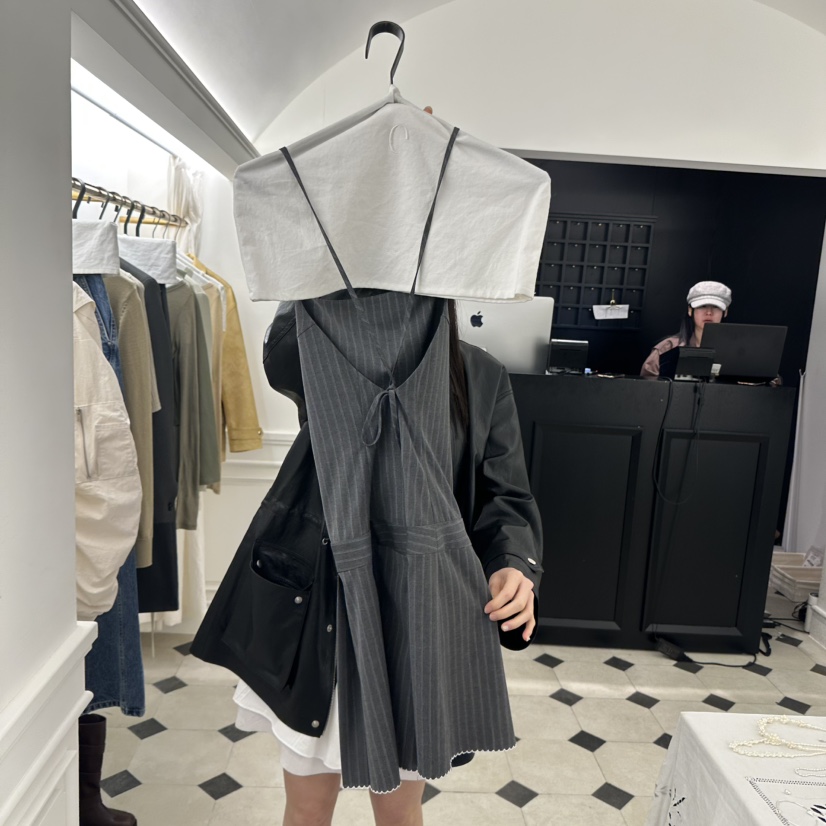 ETER韓國直郵女裝新品職業休閑25春夏真品推薦熱賣連衣裙褶皺eter/VERSO連衣裙