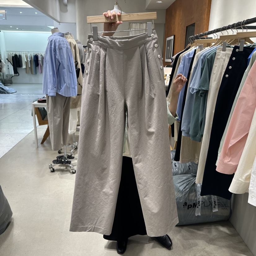 BOUTIQUE SEOUL-P直郵韓國代購女裝新款職業休閑25春夏休閑褲But ton/BOUTIQUE SEOUL休閑褲