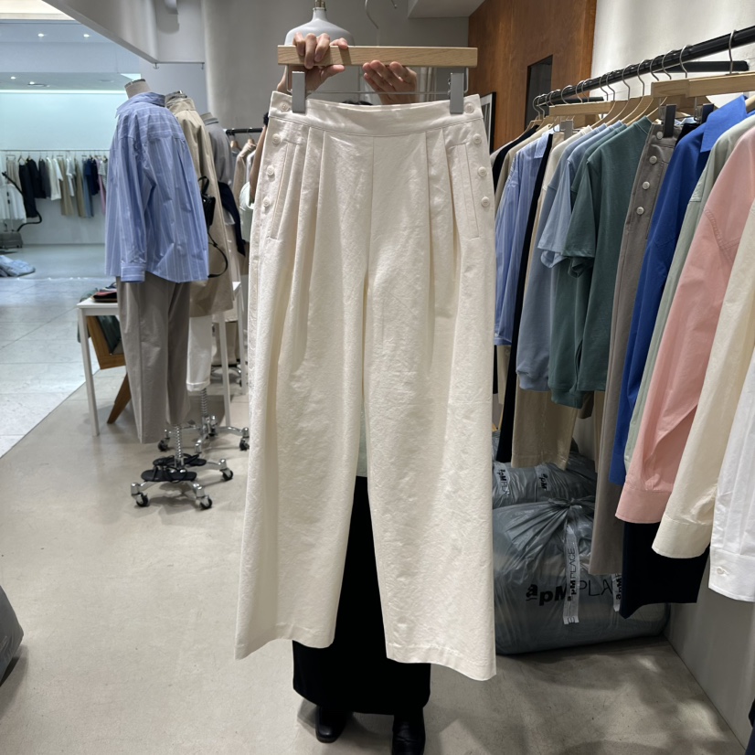 BOUTIQUE SEOUL-P直郵韓國代購女裝新款職業休閑25春夏休閑褲But ton/BOUTIQUE SEOUL休閑褲圖色3