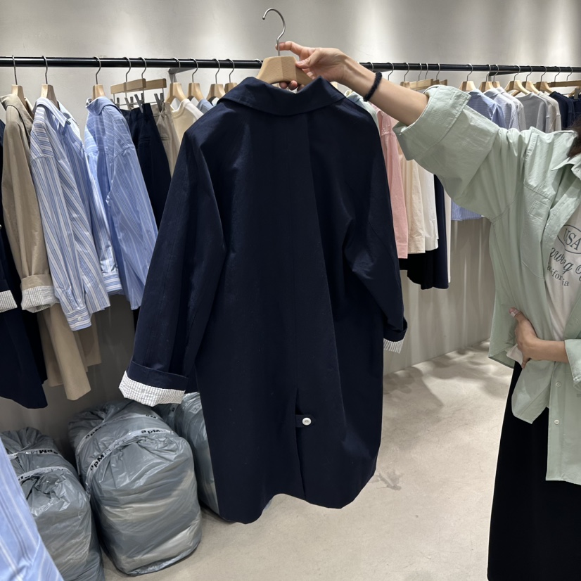 BOUTIQUE SEOUL-P韓國直郵東大門實拍女裝新款職業長款風衣But ton/BOUTIQUE SEOUL長款風衣
