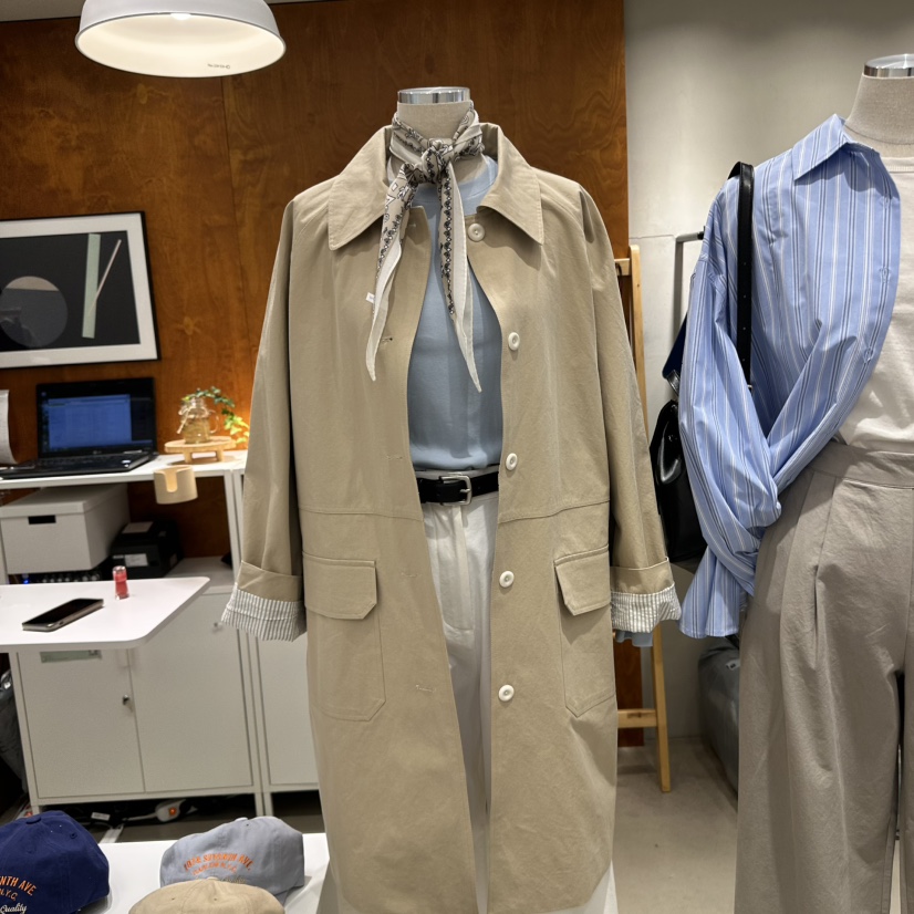 BOUTIQUE SEOUL-P韓國直郵東大門實拍女裝新款職業長款風衣But ton/BOUTIQUE SEOUL長款風衣