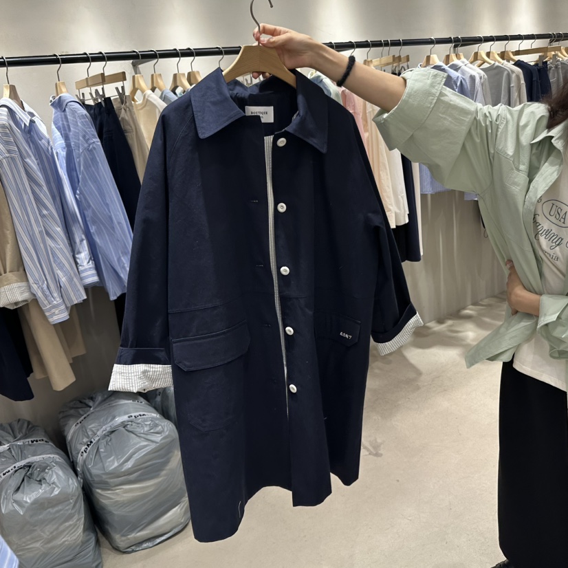 BOUTIQUE SEOUL-P韓國直郵東大門實拍女裝新款職業長款風衣But ton/BOUTIQUE SEOUL長款風衣圖色2