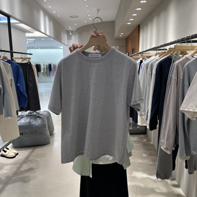 BOUTIQUE SEOUL-P韓國直郵東大門代購女裝新款25春夏熱賣T恤But ton/BOUTIQUE SEOULT恤圖色4