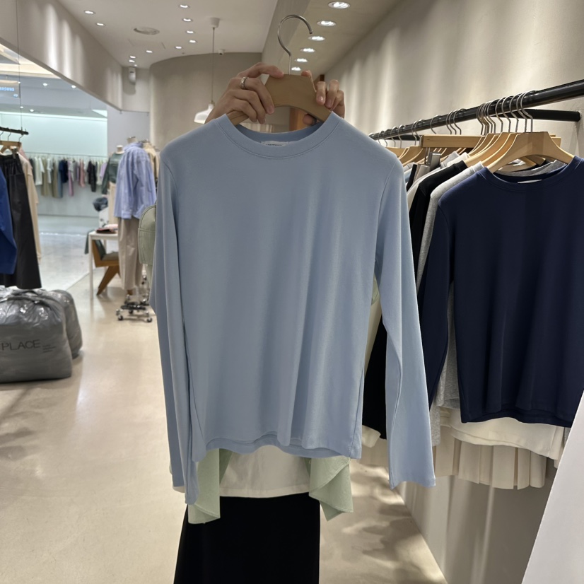 BOUTIQUE SEOUL-P直郵韓國代購女裝新款休閑時尚職業長袖T恤But ton/BOUTIQUE SEOUL長袖T恤圖色2