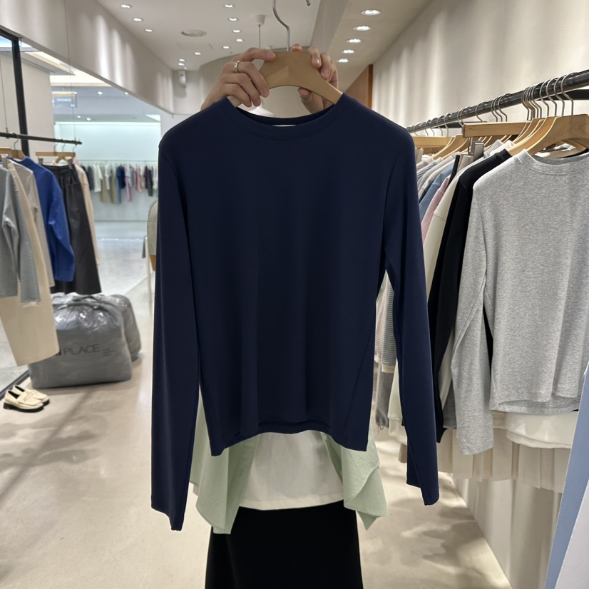 BOUTIQUE SEOUL-P直郵韓國代購女裝新款休閑時尚職業長袖T恤But ton/BOUTIQUE SEOUL長袖T恤圖色3