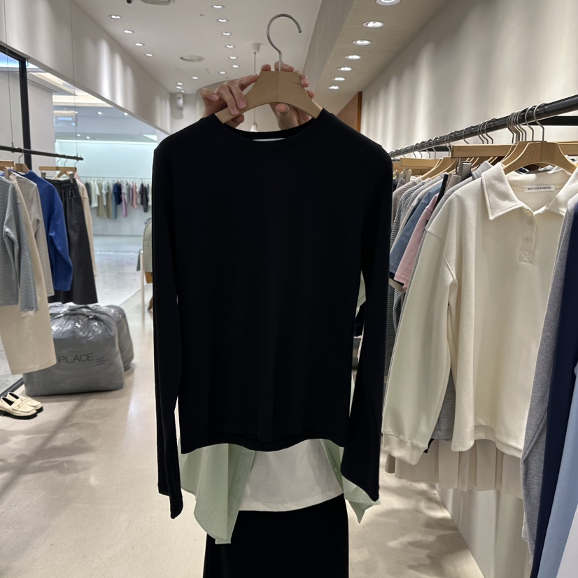 BOUTIQUE SEOUL-P直郵韓國代購女裝新款休閑時尚職業長袖T恤But ton/BOUTIQUE SEOUL長袖T恤圖色5
