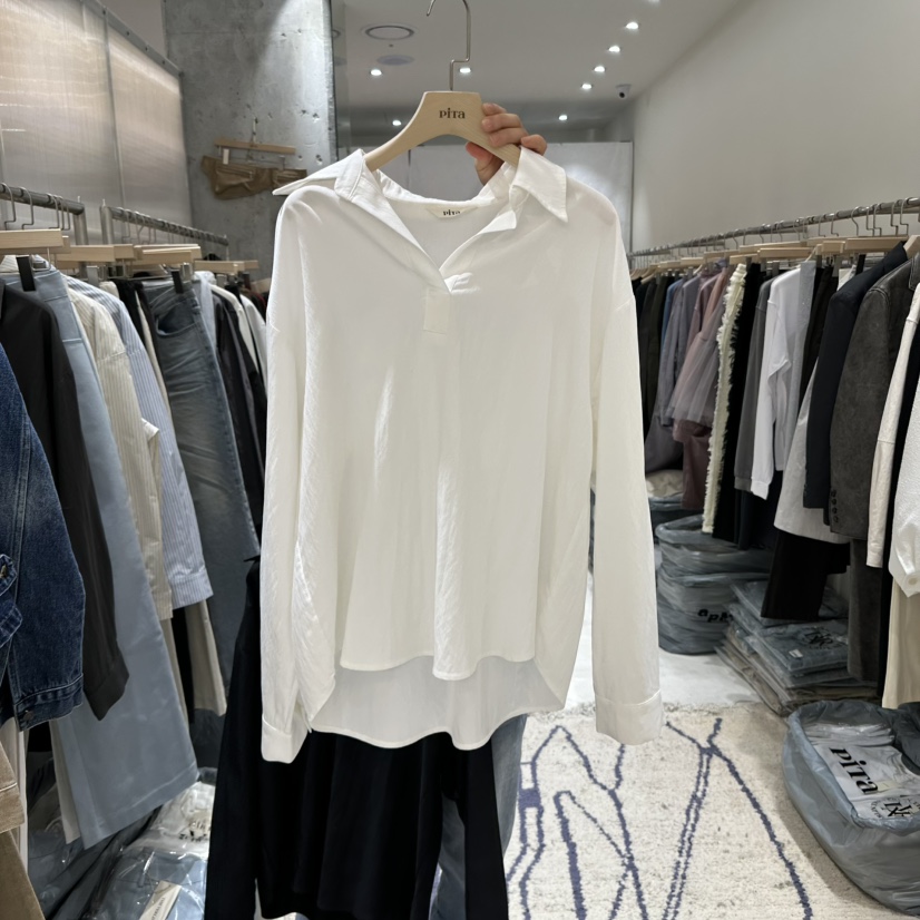 PITA直郵韓國代購女裝新款時尚25春夏人氣休閑熱賣襯衫蕾絲衫THE VERLIN/piTa襯衫/蕾絲衫圖色1