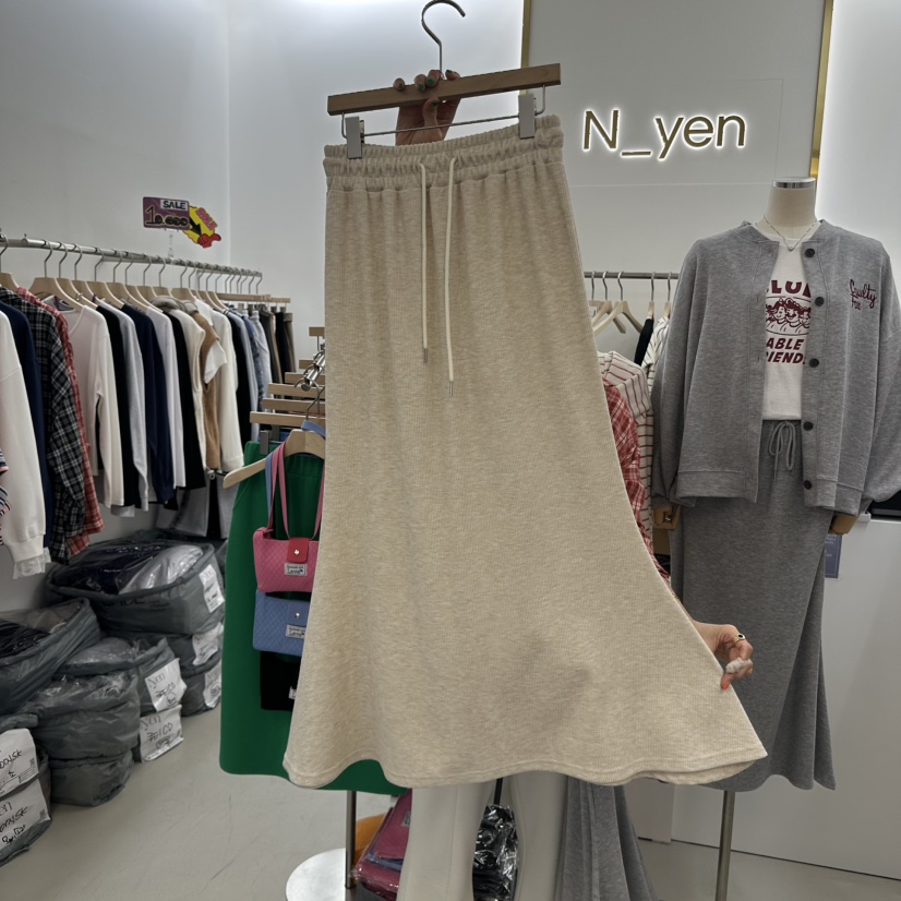 N YEN韓國直郵東大門代購女裝新品真品人氣休閑時尚長裙喇叭N YEN長裙