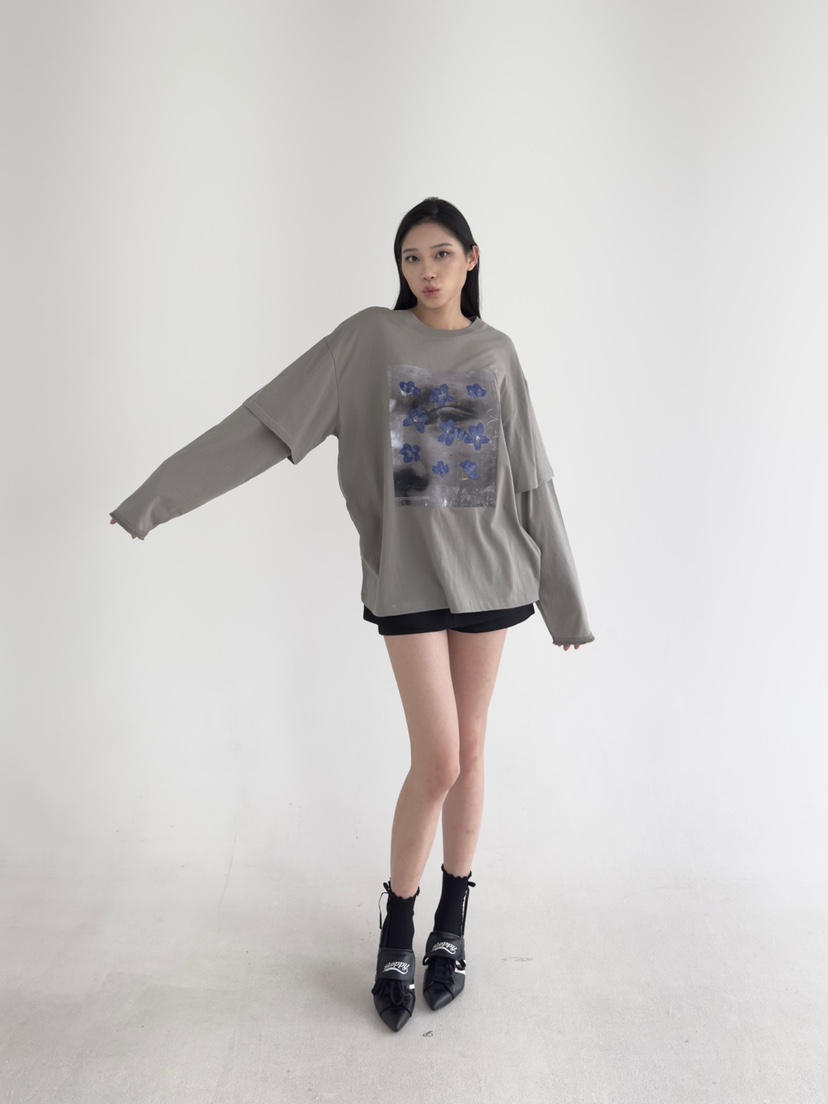 NOV7直郵韓國代購女裝新品職業真品熱賣時尚人氣推薦長袖T恤the ebony eyes/NOV7長袖T恤