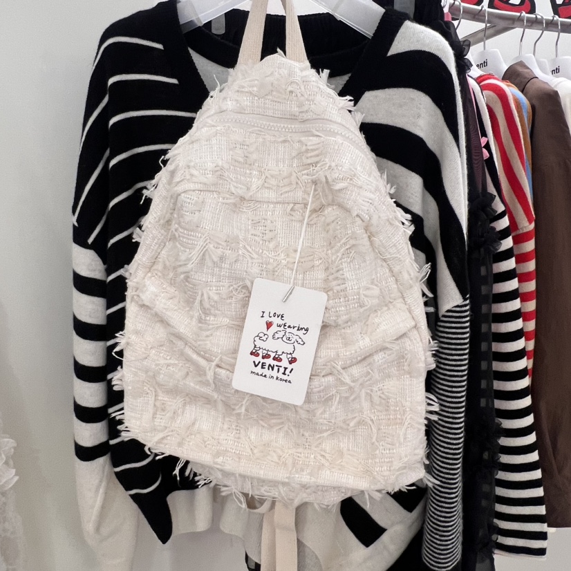 VENTI直郵韓國代購女裝新品真品職業推薦休閑雙肩背包粗花呢VENTI雙肩背包圖色2