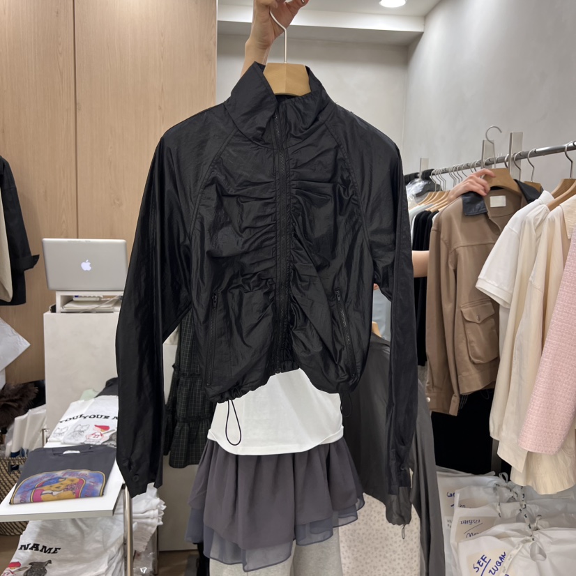 VILLABUTTON直郵韓國代購女裝新款休閑職業時尚真品夾克褶皺VILLABUTTON夾克圖色2