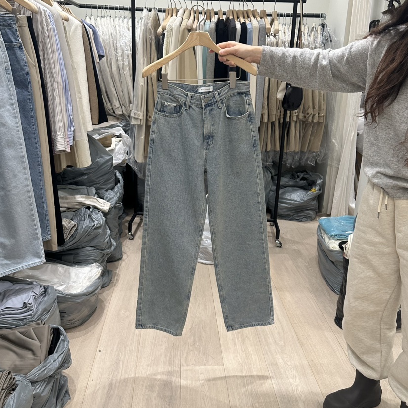 NOTTINGHAM韓國直郵東大門代購女裝新品職業推薦牛仔褲柔軟NOTTINGHAM牛仔褲